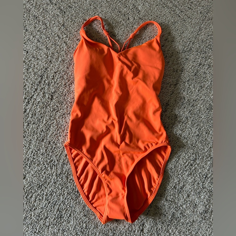 Bright Orange One-Piece Swimsuit size 6 Lands End